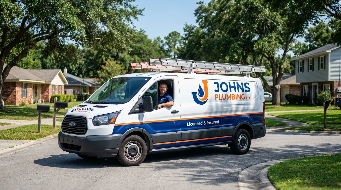 Johns Plumbing LLC service van in Reynoldsburg, OH