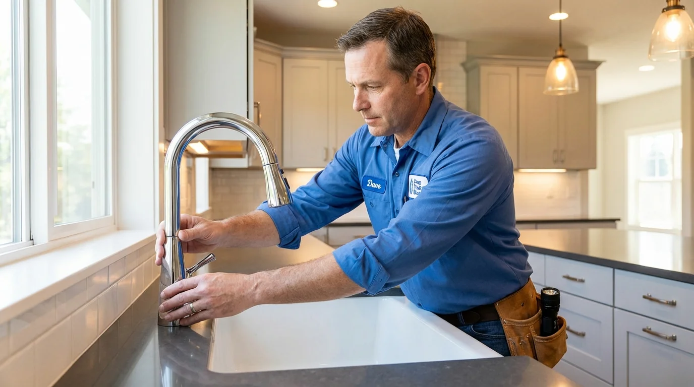 Kitchen faucet installation by Johns Plumbing LLC in Reynoldsburg