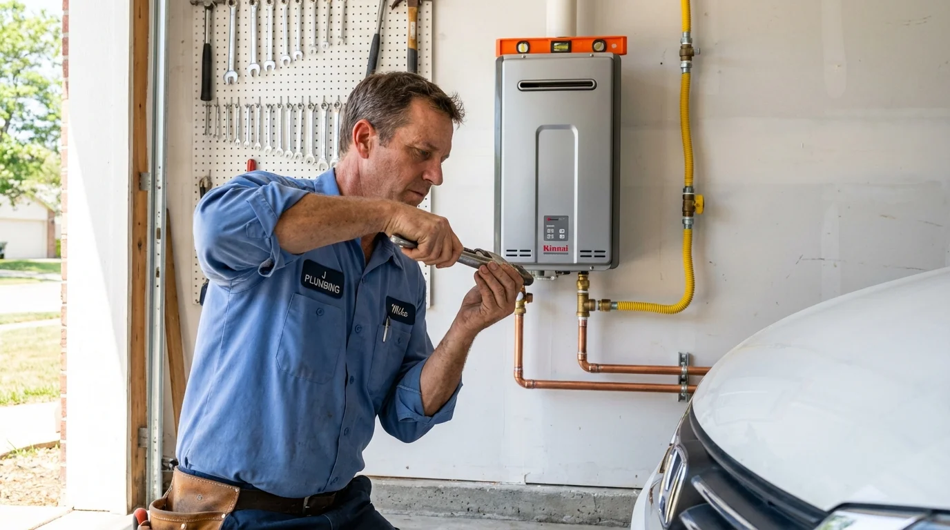 Tankless water heater installation by a Johns Plumbing LLC plumber in Reynoldsburg
